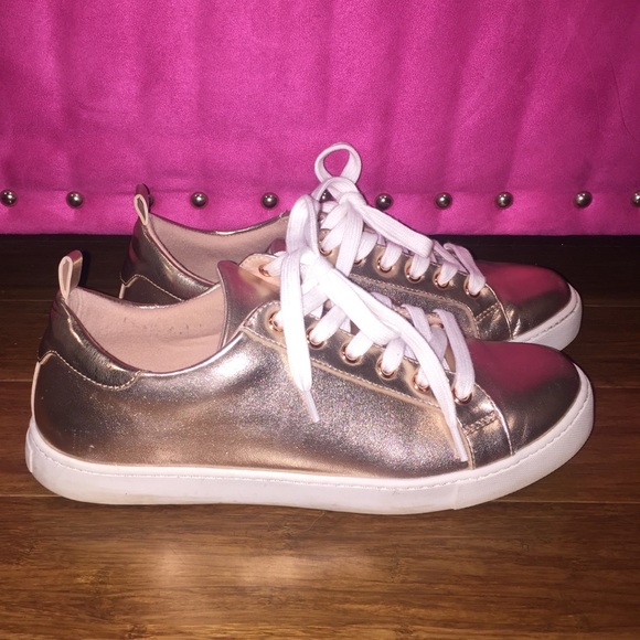 aldo rose gold sneakers